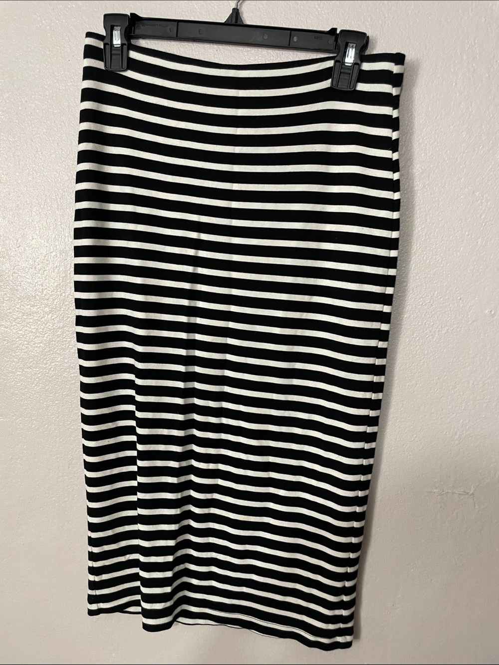 Sanctuary Black and White Striped Midi Pencil Skirt